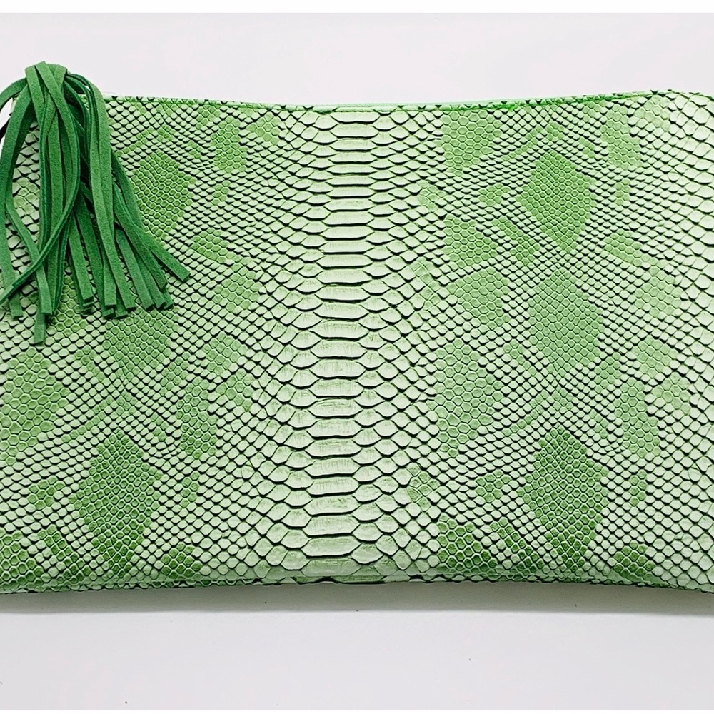 Green Snakeskin Clutch